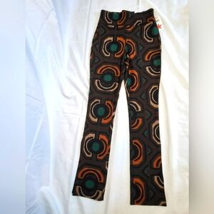 Ade Samual INC International Concepts Womens S 70s High Waiste Print Ponte Pants